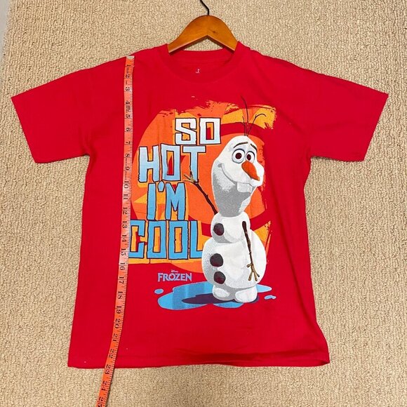 Disney Frozen Olaf “So Hot I’m Cool” Graphic Tee Red – Youth L - Picture 6 of 7
